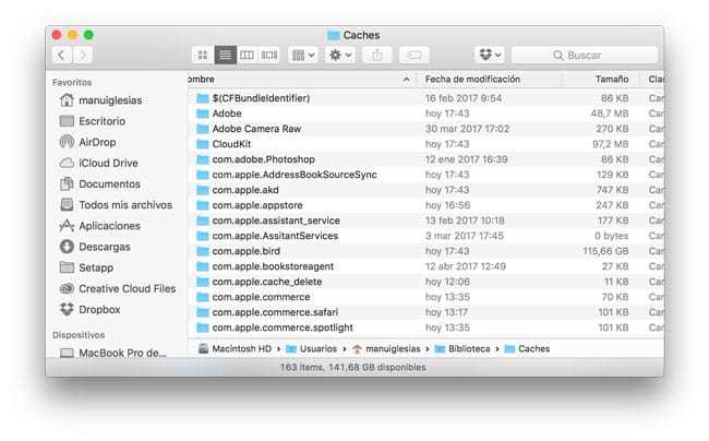 eliminar caché mac