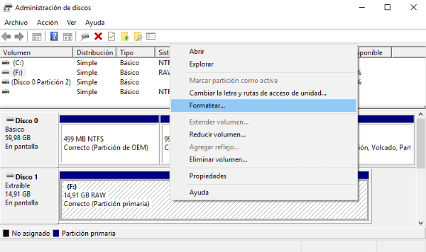 tarjeta sd o pendrive en raw