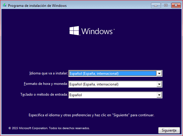 captura de setup de windows 11 a partir de medio de instalación externa