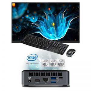 mini pc con teclado raton y monitor