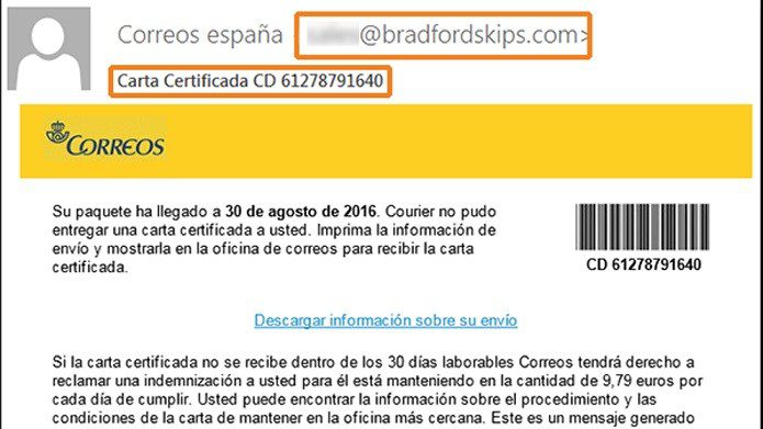 phising - antivirus - correos estafa