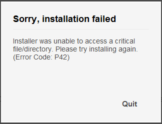 adobe error p42 adobe