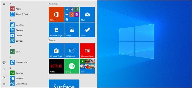 menu inicio windows 10