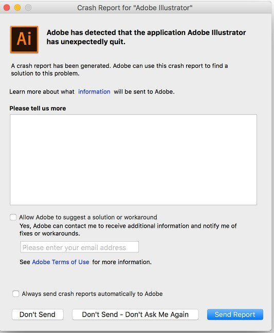 informe de bloqueo adobe cc 2019